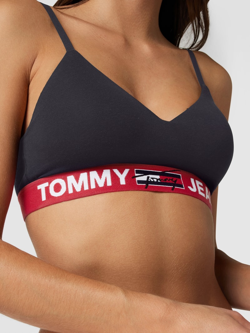 Bralette mit elastischem Logo-Bund in marineblau