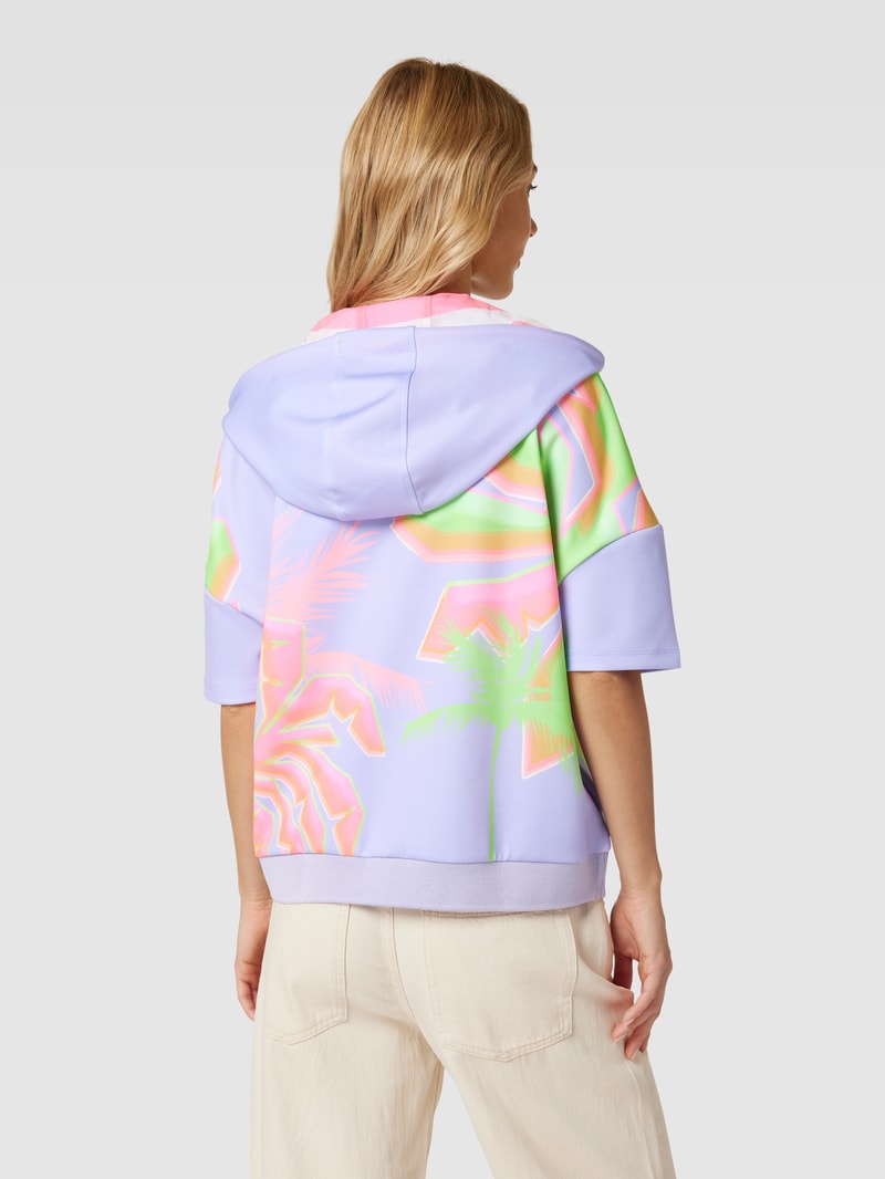 Sweatjacke mit Zweiwege-Reißverschluss in flieder