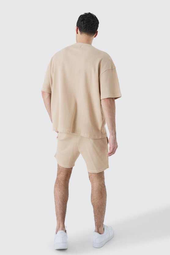 Slim-Fit Shorts in Waffeloptik
