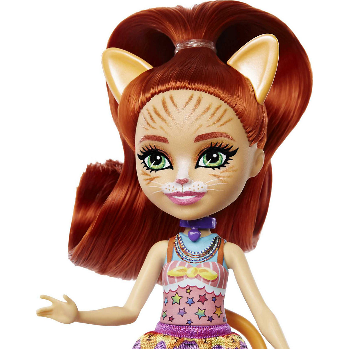 Enchantimals City Tails Puppe Katzenmädchen Tarla Tabby (ca. 15 cm) und Tierfigur Cuddler