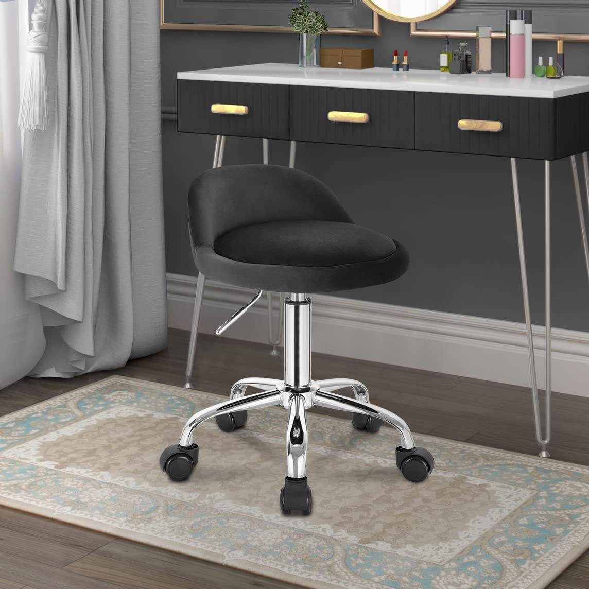 Woltu Bürostuhl, mit Rollen Drehhocker höhenverstellbar Sitzhöhe 43-54,5 cm