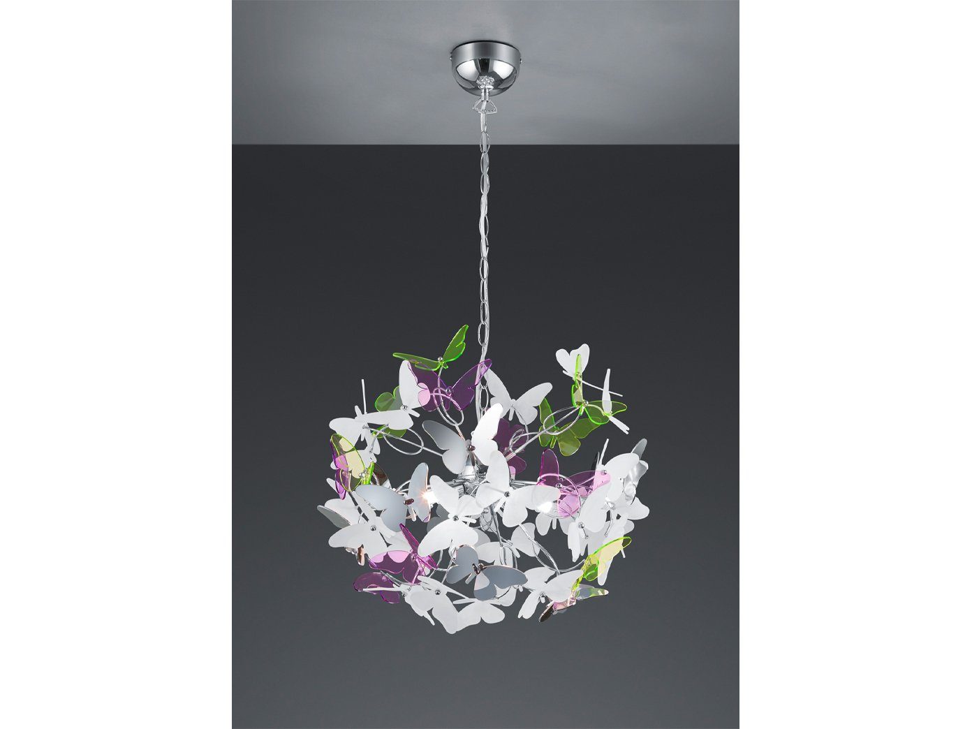 meineWunschleuchte LED Pendelleuchte, Dimmfunktion, LED wechselbar, Warmweiß, ausgefallene Designer-lampe hängend über-n Esstisch & Bett Bunt, Ø50cm