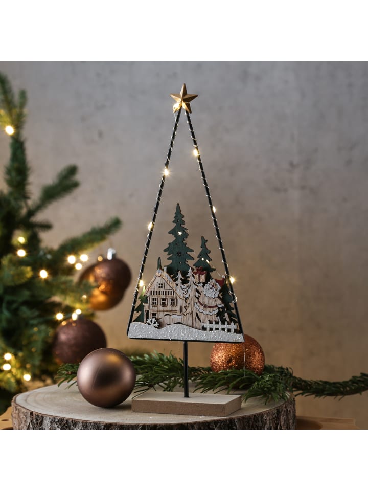 MARELIDA LED Dekoleuchte SANTAS HOUSE 33cm in braun günstig kaufen onesize