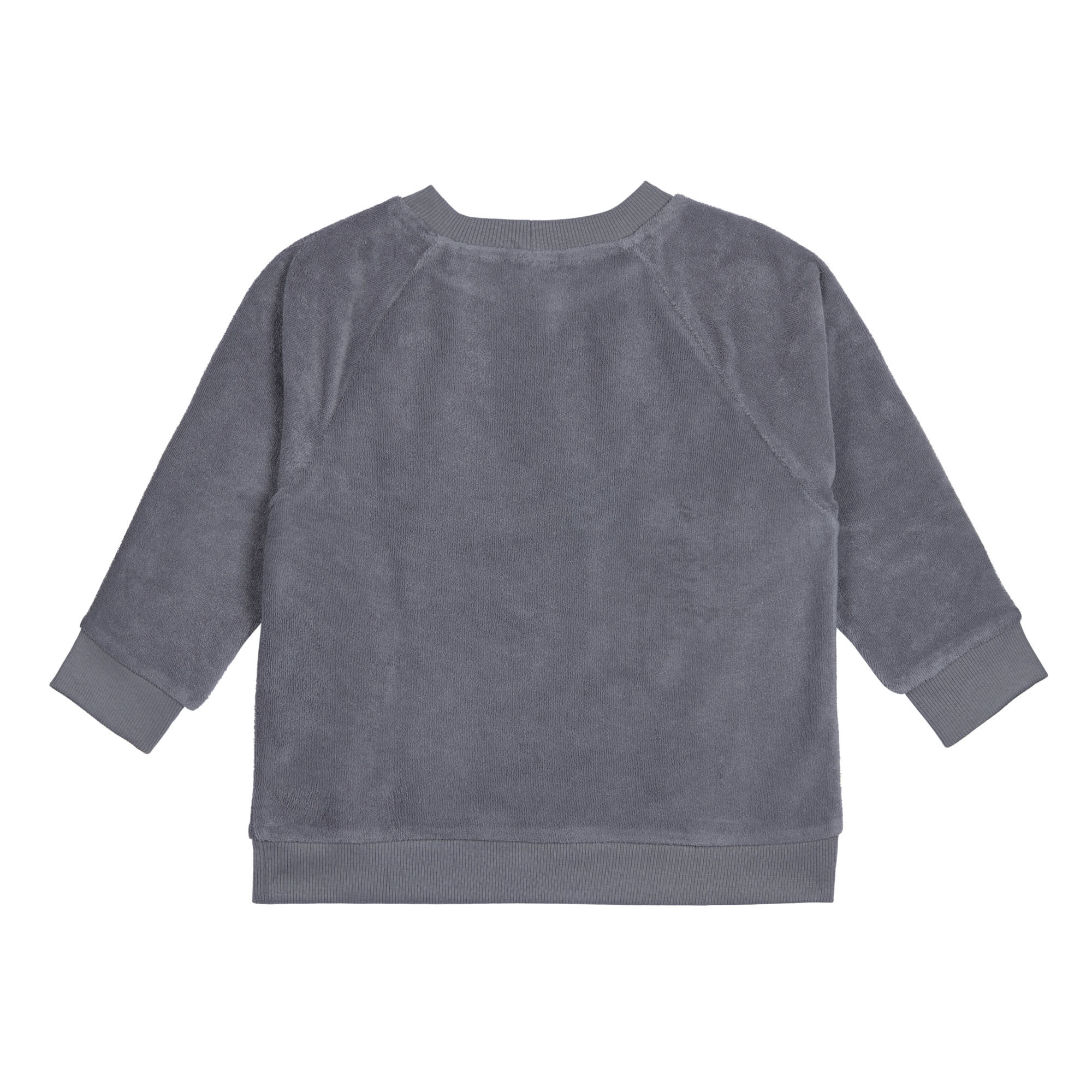 Frottee Sweater Kinder, Anthrazit