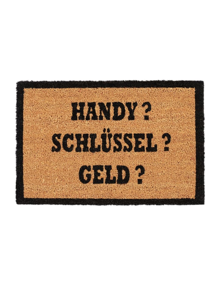relaxdays Fußmatte Handy? Schlüssel? Geld? in Natur/Schwarz - 40 x 60 cm günstig kaufen onesize