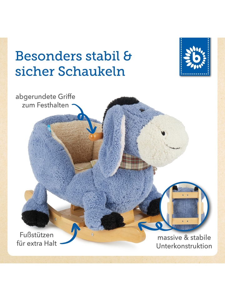 Bieco Spielwaren Plüsch Schaukeltier Esel in Grau günstig kaufen onesize