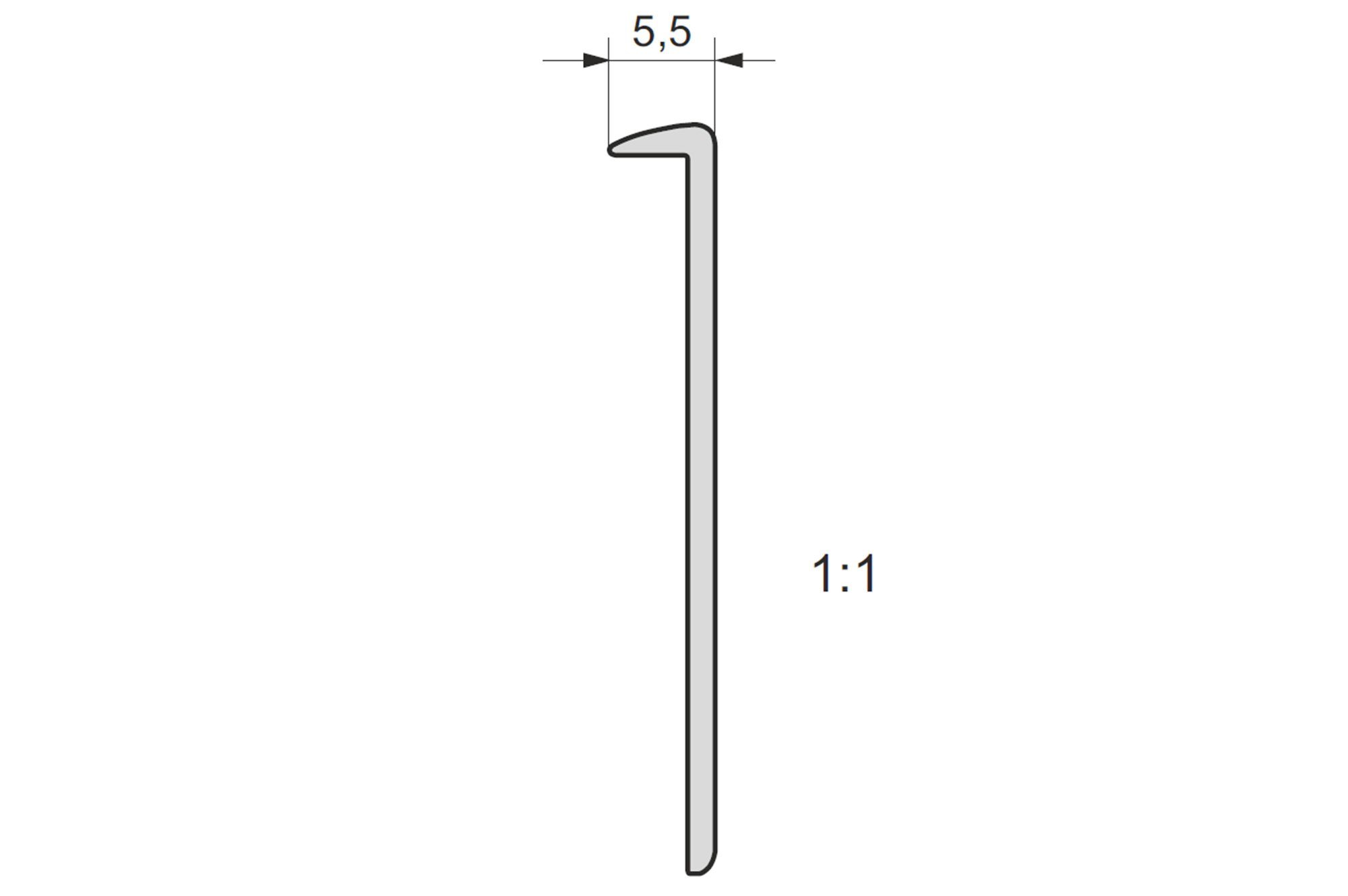 IHC Arbeitsplatte 38mm 650mm Endleiste Winkelleiste Seiteleiste Arbeitsplatte Aluminium