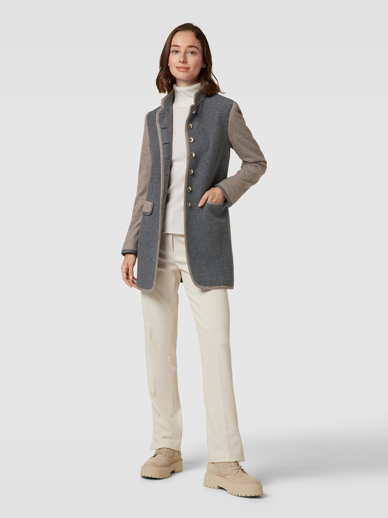 Longblazer mit Pattentaschen in anthrazit