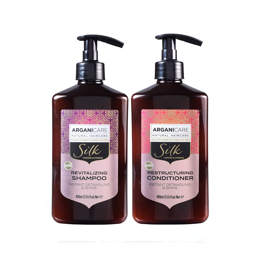 Arganicare Duo Brillance Ultime à la proteine de so ie tous types de cheveux Shampooing  et apr ès shampooing