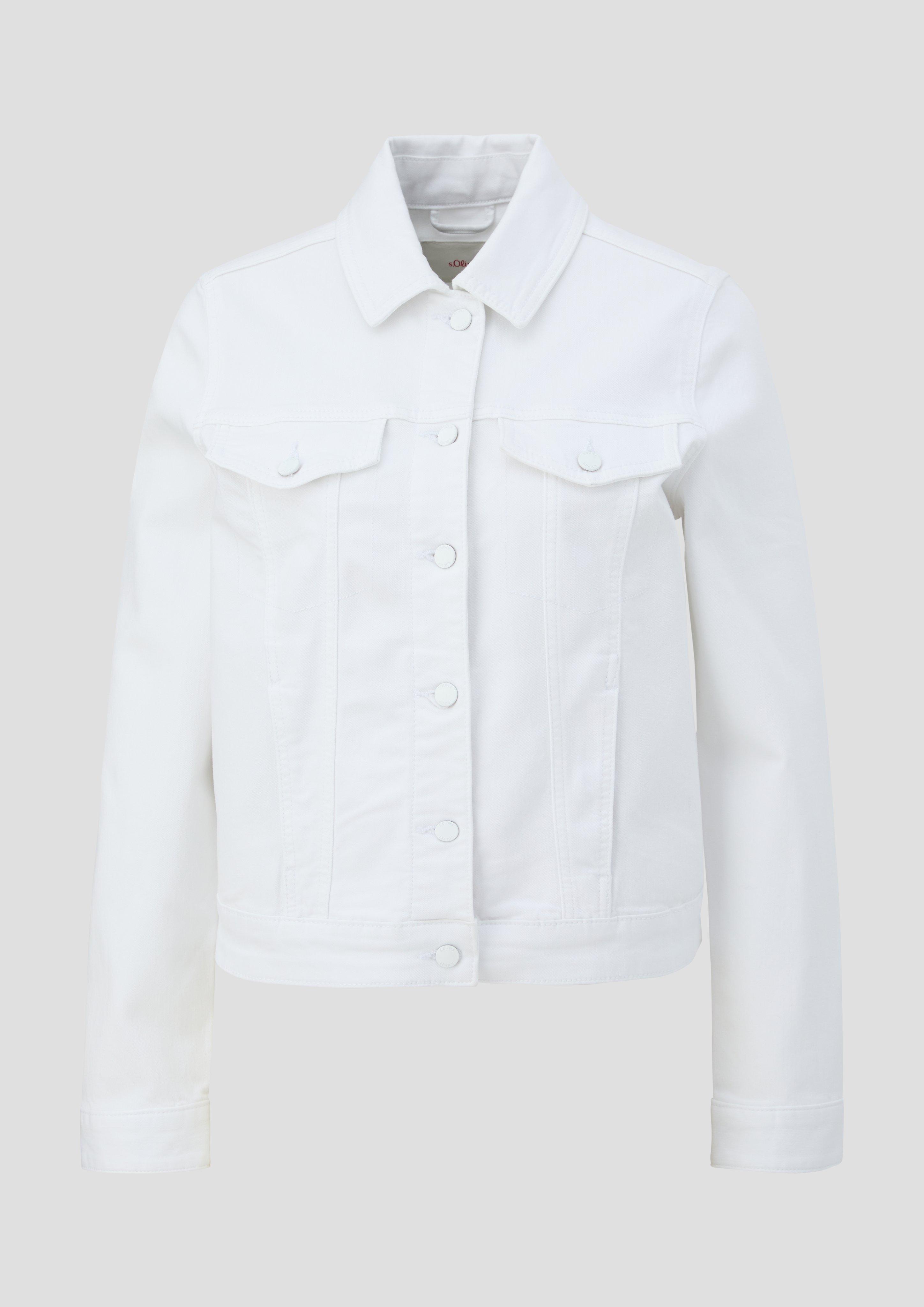 Kurze Jeansjacke mit angedeuteten Brusttaschen  2151478-01Z8