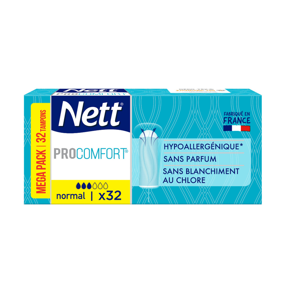 nett Procomfort Tampon sans Applicateur, Normal, Boite de 32 Tampons Tampon
