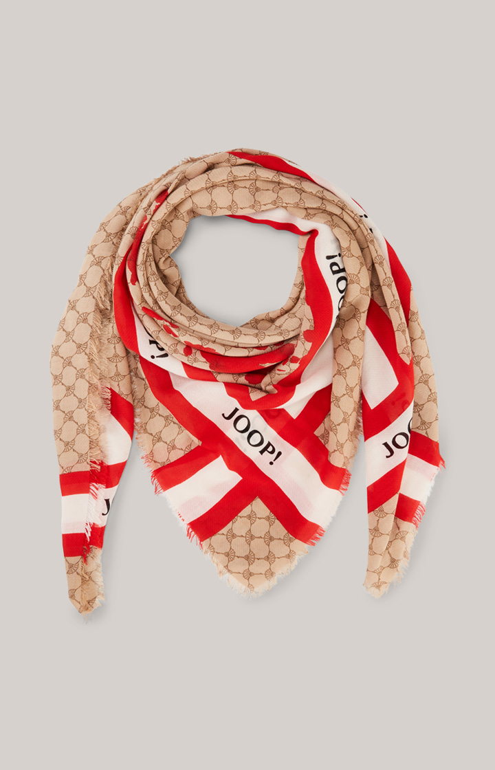 Cornflower-Schal in Beige/Rot
