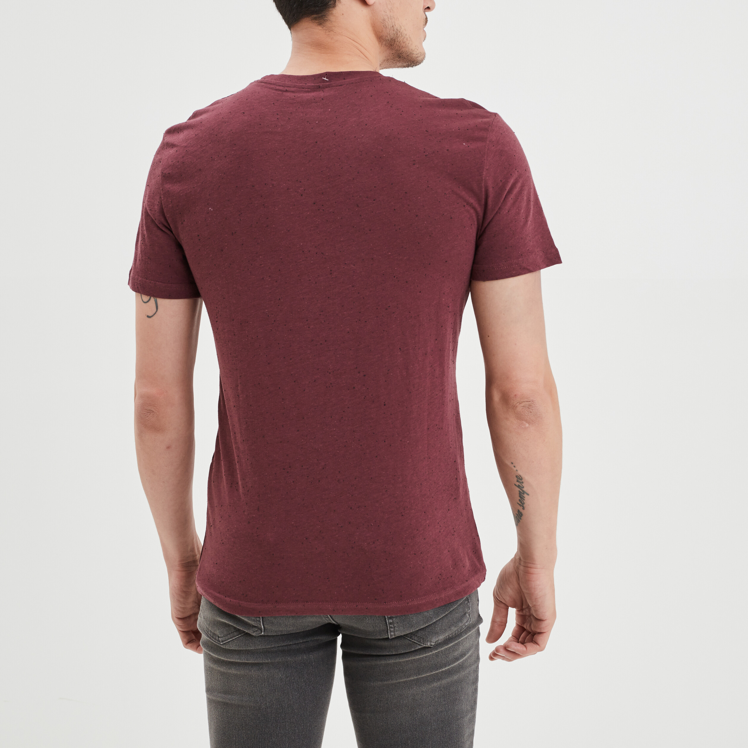 T-shirt manches courtes prune homme | La Halle