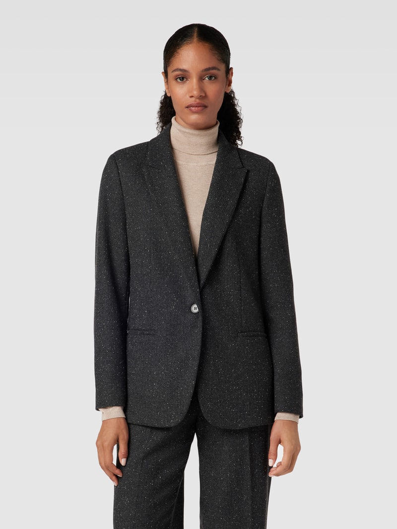 Blazer mit Reverskragen in schwarz