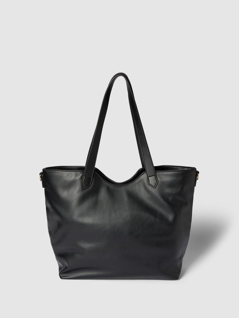 Shopper mit Label-Applikation Modell 'COURMAYEUR' in schwarz