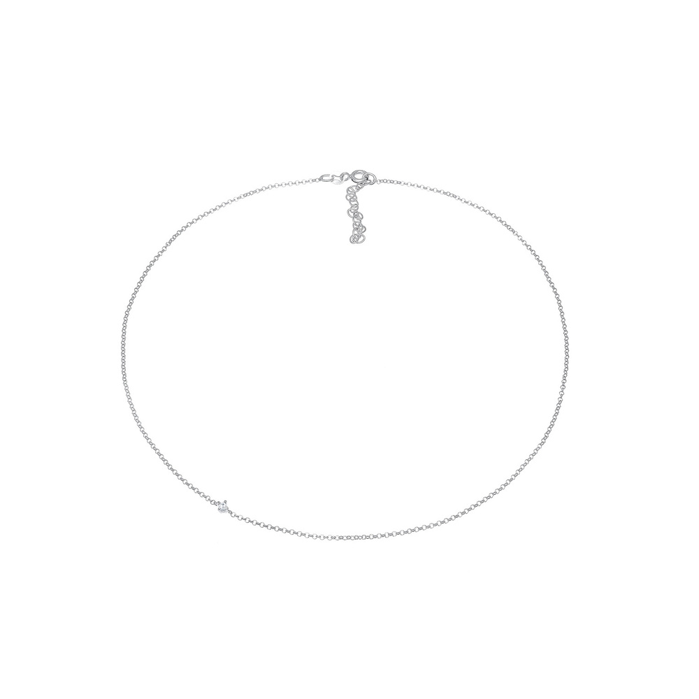 Elli Elli Collier Femmes Choker Solitaire avec Cristal de Zirconium en Argent Sterling collier