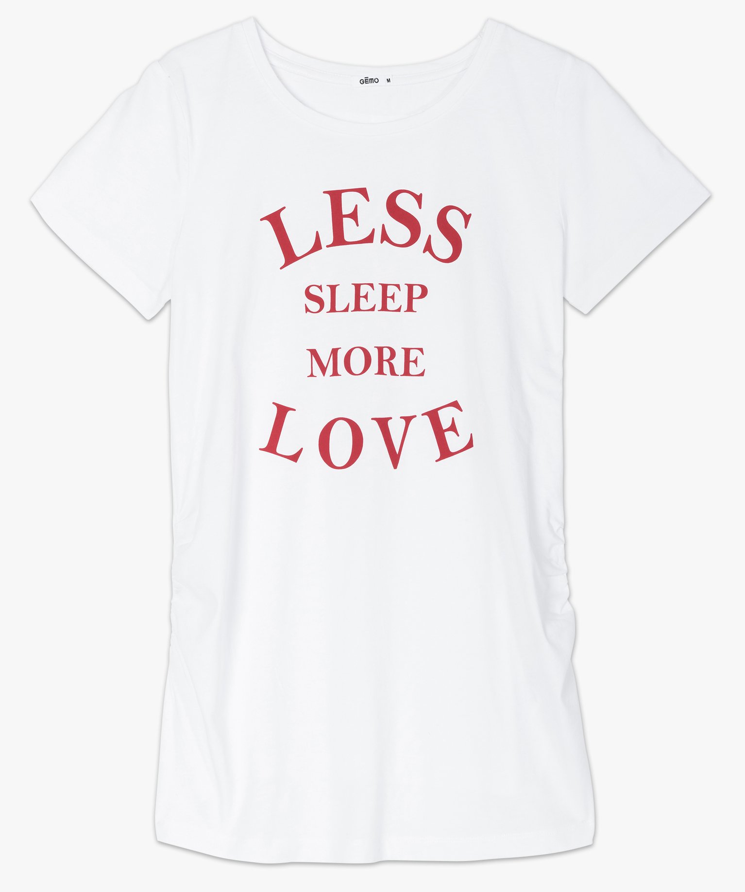 Tee-shirt de grossesse à manches courtes et imprimé fantaisie blanc | GEMO
