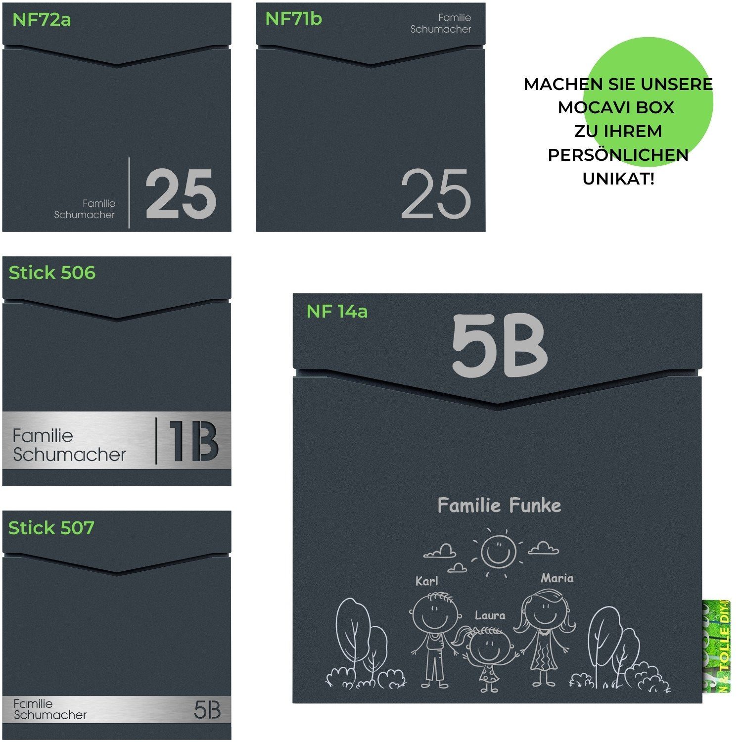 MOCAVI Briefkasten MOCAVI Box 710 Briefkasten mit Zeitungsfach weiß, integriert