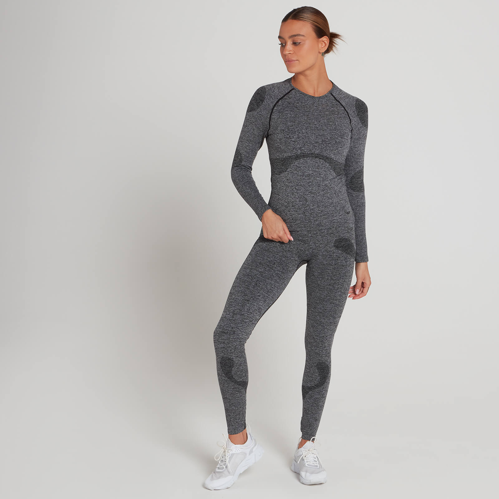 Haut sans coutures à manches longues MP Dynamic Training pour femmes – Noir délavé