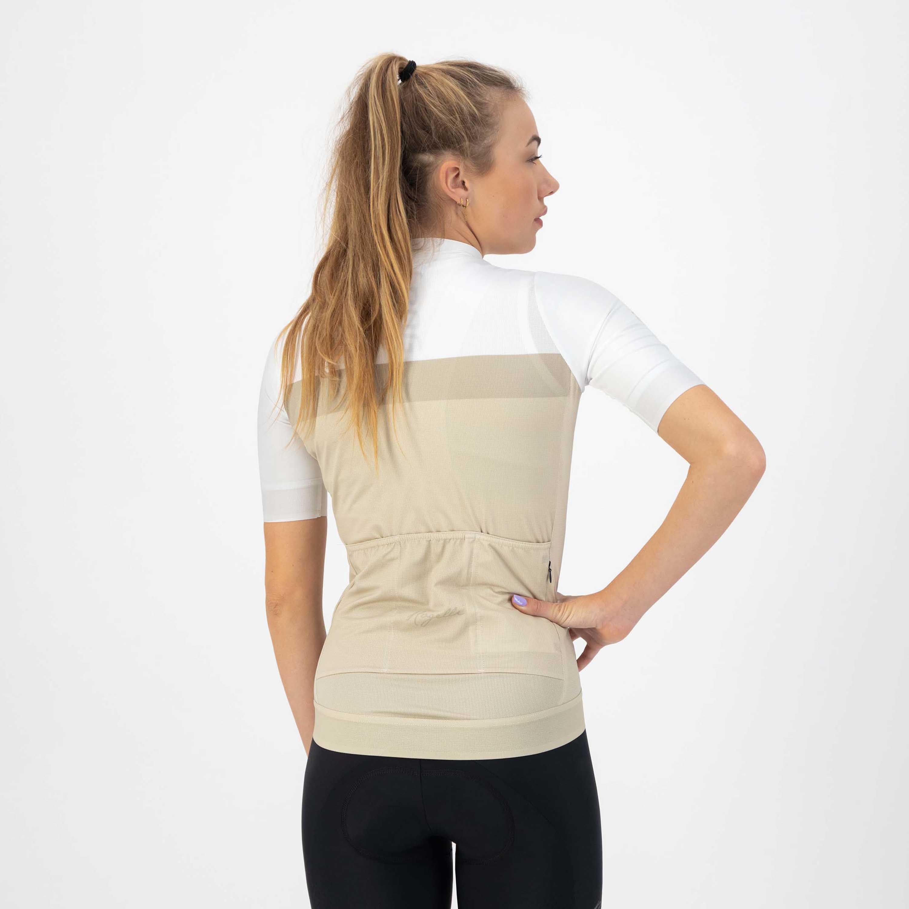 Rogelli Prime Sand/Weiß Damen Radtrikot Kurzarm