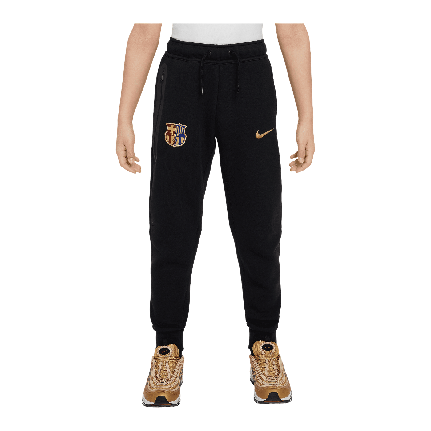Nike FC Barcelona Tech Fleece Trainingshose Kids Schwarz F010