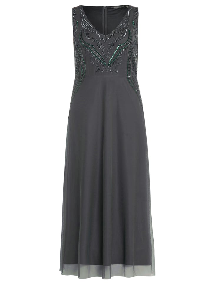 Ulla Popken Abendkleid in matt grau günstig kaufen