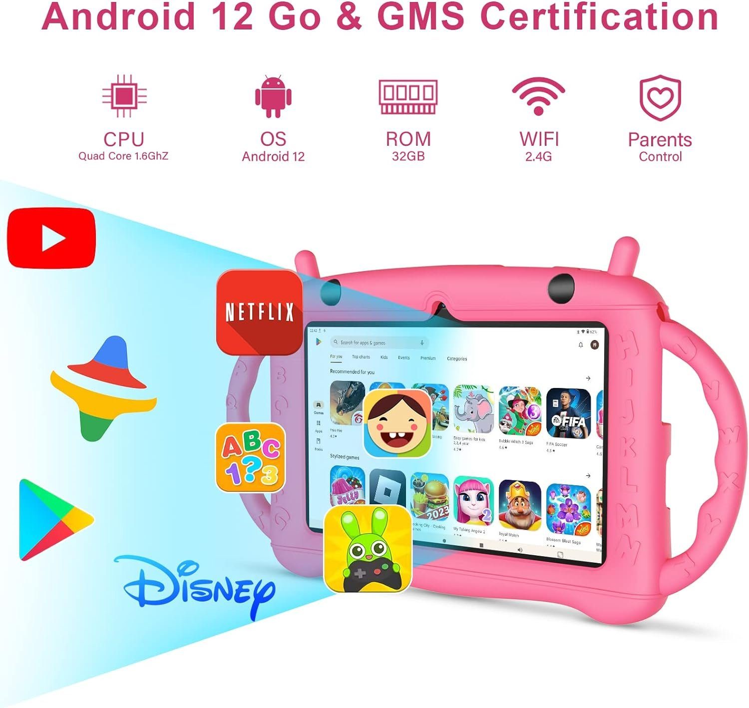 EagleSoar Kinder Tablet Kleinkind mit Kindersicherung Kinder APP Tablet (7