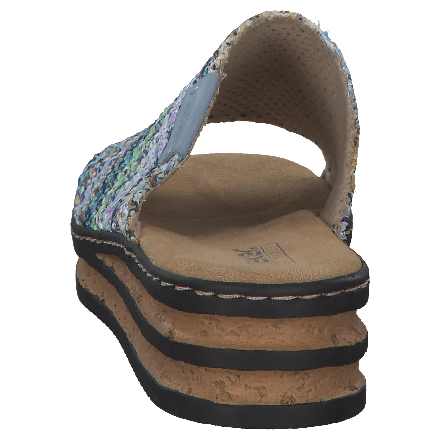 Rieker 62968, Plateau-Pantoletten, Damen, blau-multi/aqua