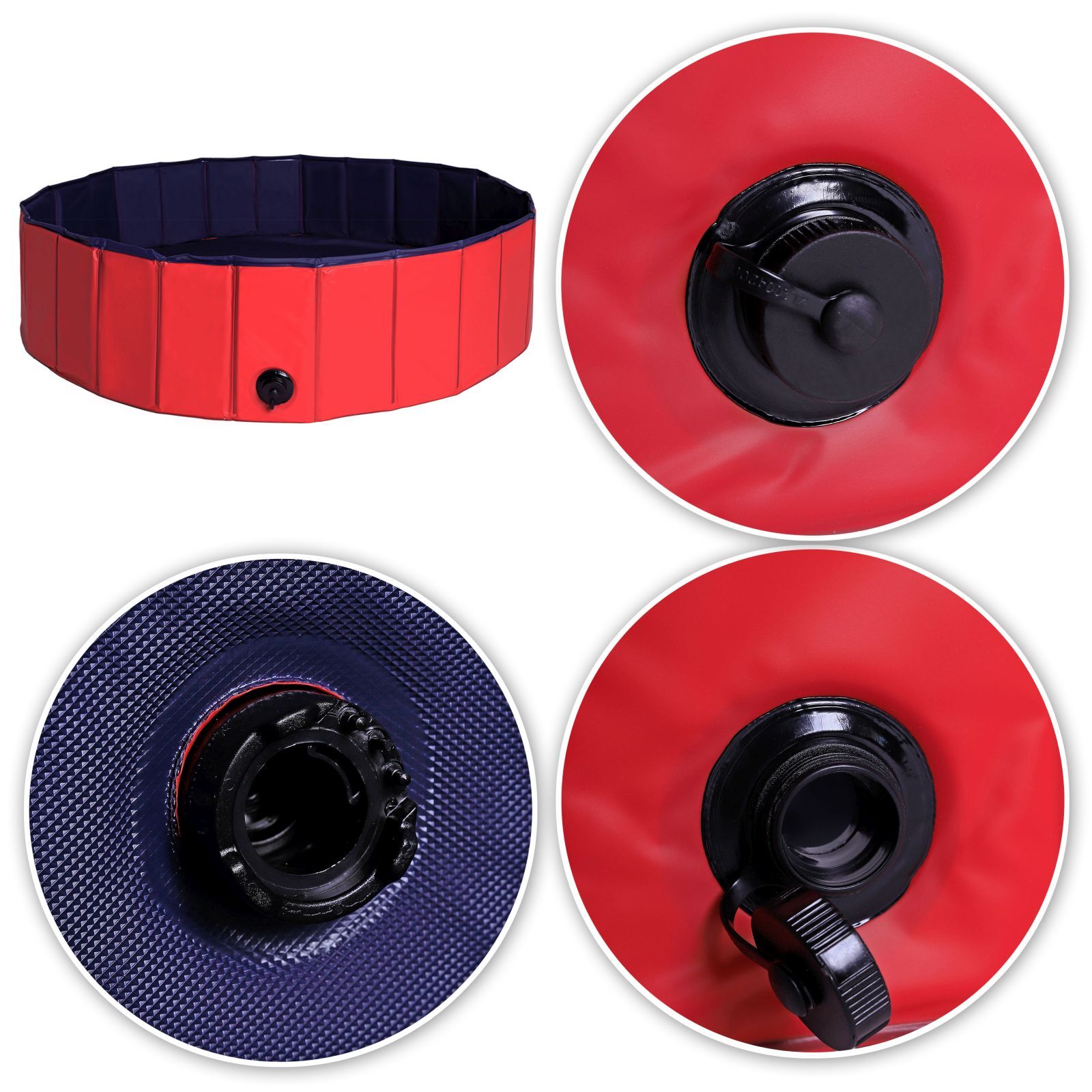 Lionto Wasserspielzeug Lionto 120 cm Hundepool mit Ablassventil - faltbar