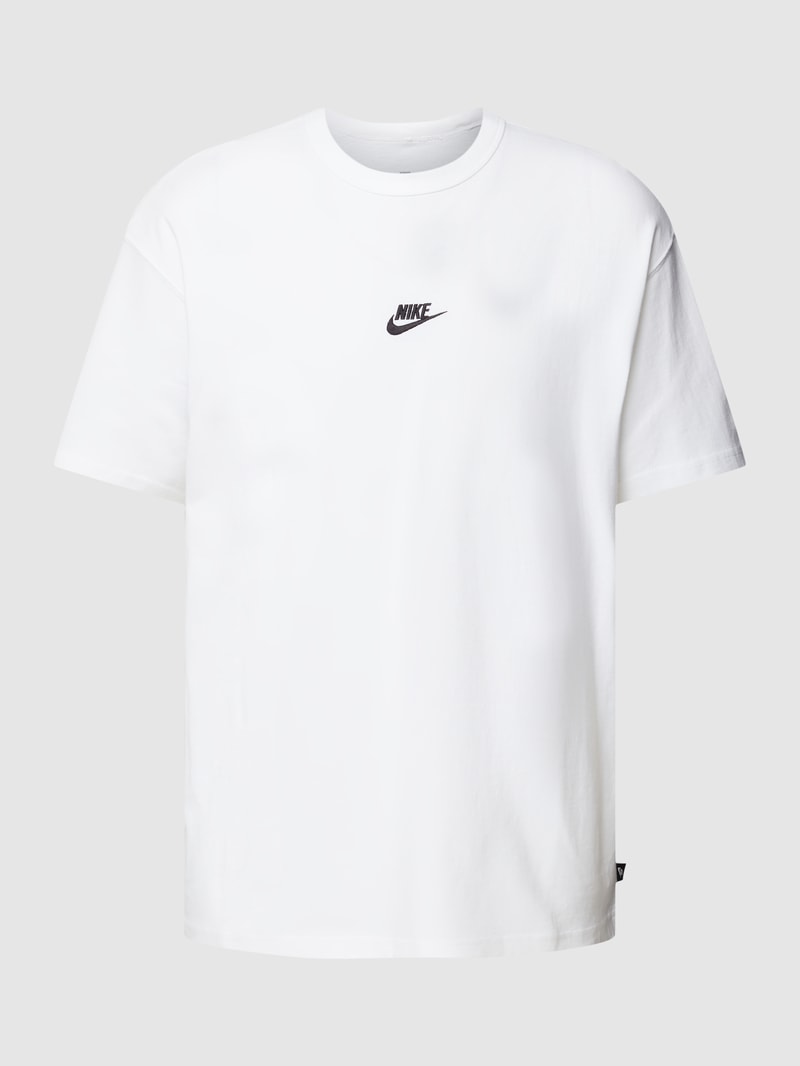 T-Shirt mit Label-Stitching in weiß