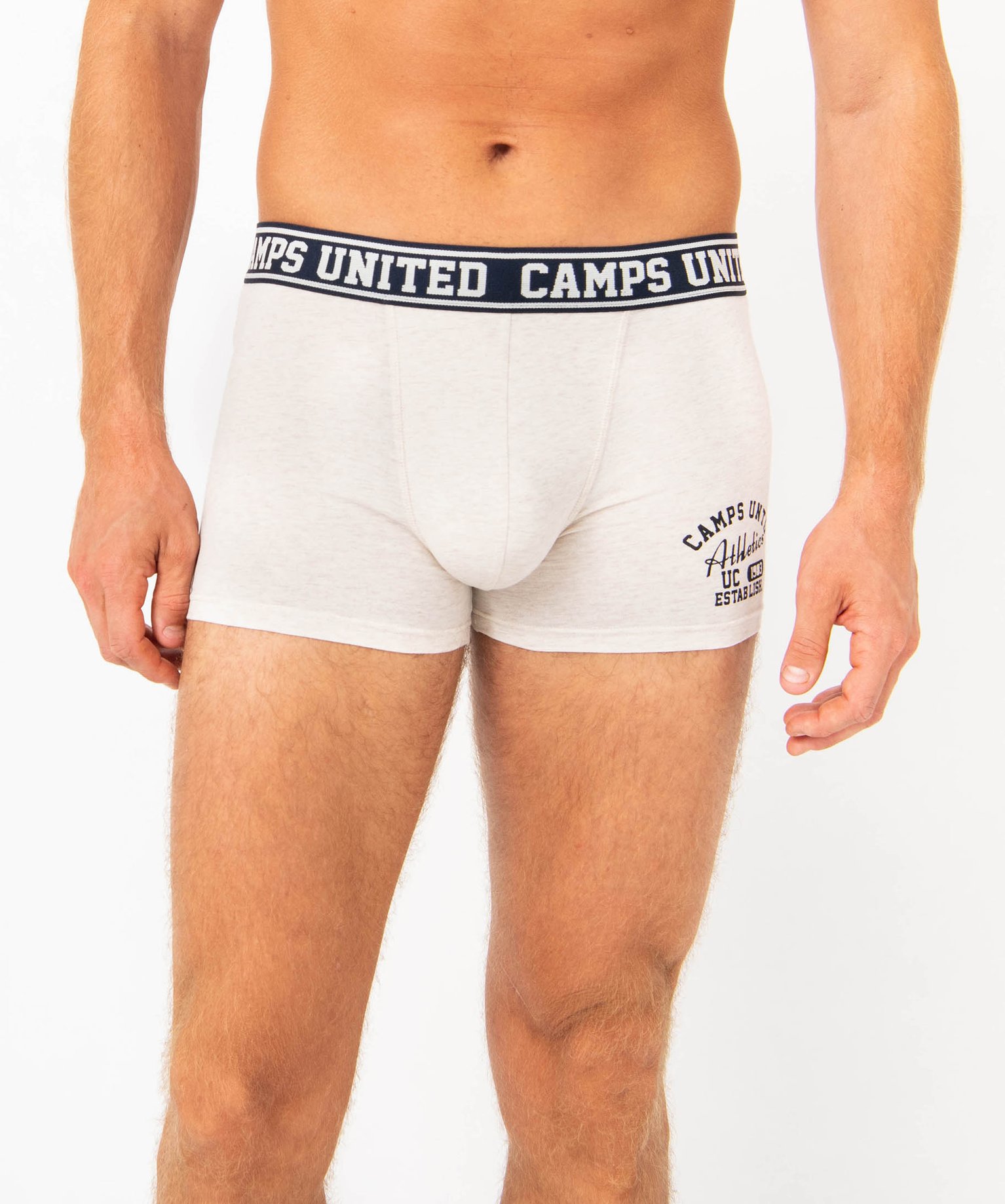 Boxer en coton extensible imprimé homme - Camps United beige | GEMO