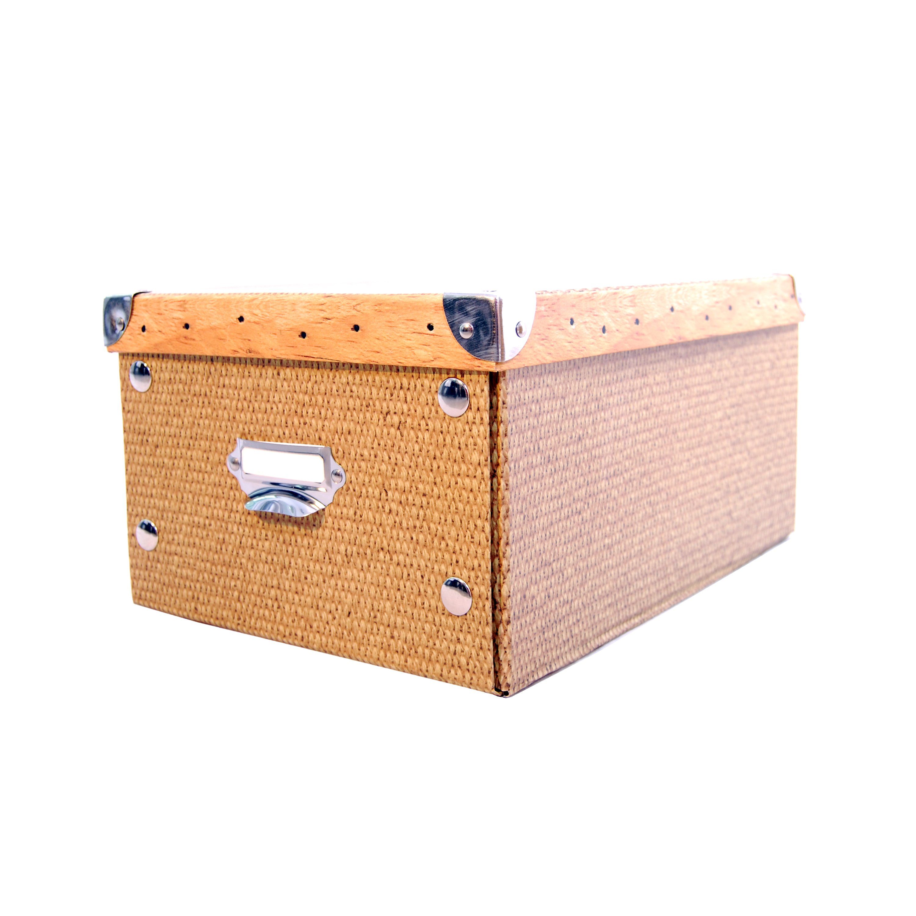 Dynasun Aufbewahrungsbox FC1299KBS BROWN (1 St), 3x XXL Designer Aufbewahrungsbox Karton Ordnungsbox