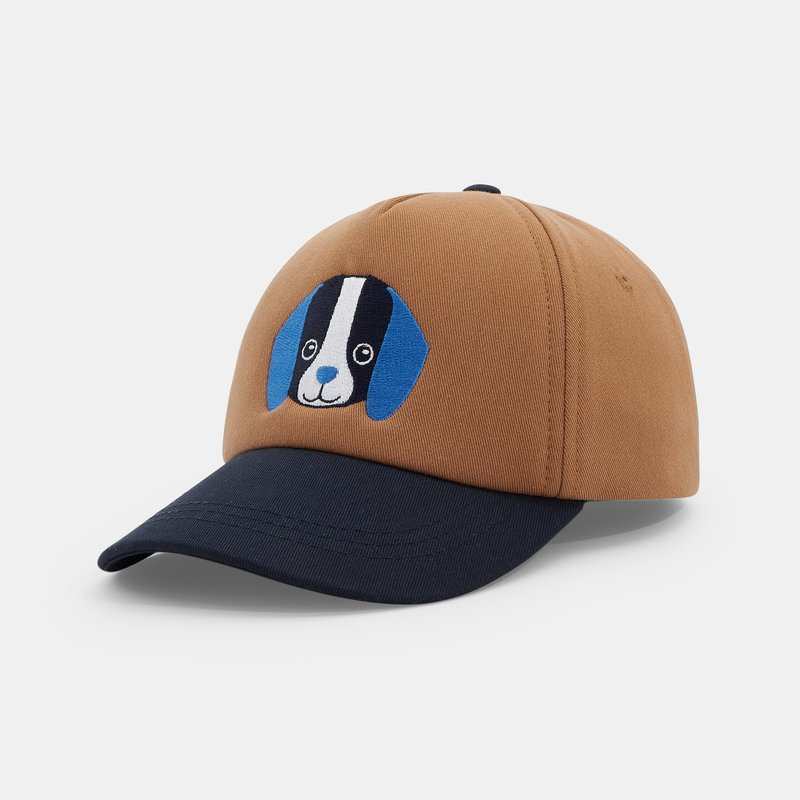 Casquette bi-matière chien marron bébé garçon