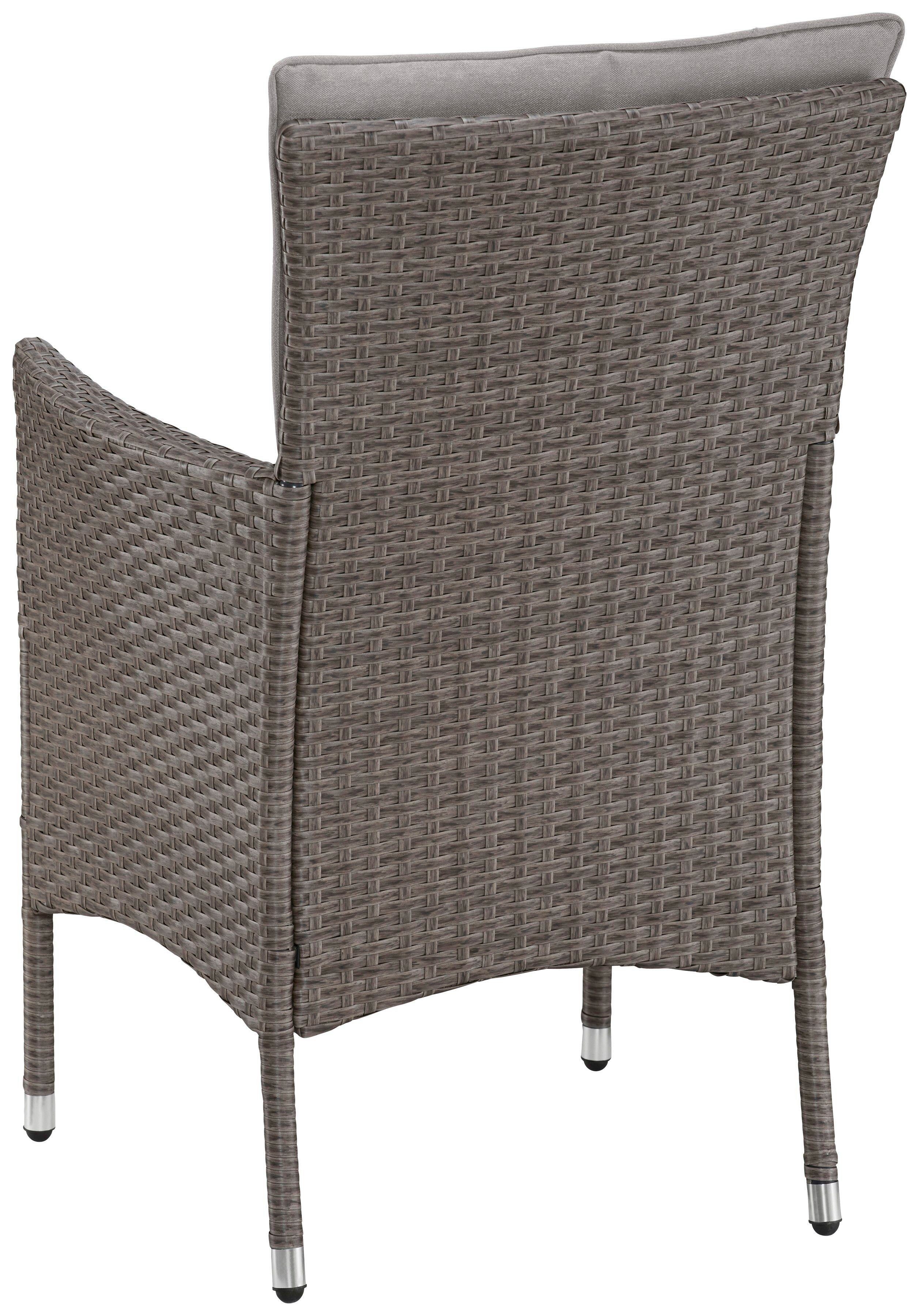 KONIFERA Gartenstuhl Mailand (Set, 2 St), 2er Set, Polyrattan, inkl. Auflage
