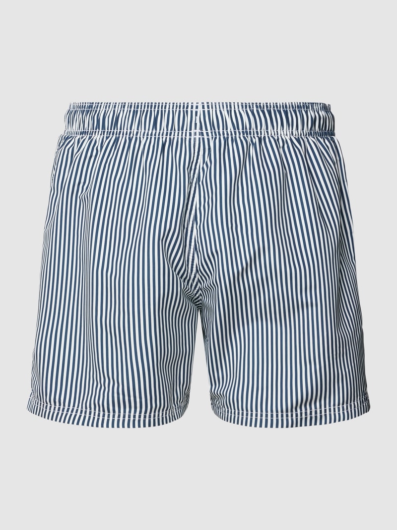 Badehose mit Streifenmuster Modell 'Saltwater' in dunkelblau
