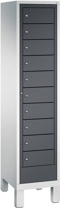C P S 3000 Evolo Metall Schließfach 11 Türen Zylinderschloss 420 x 500 x 1.850 mm Lichtgrau 48060-110 S10040