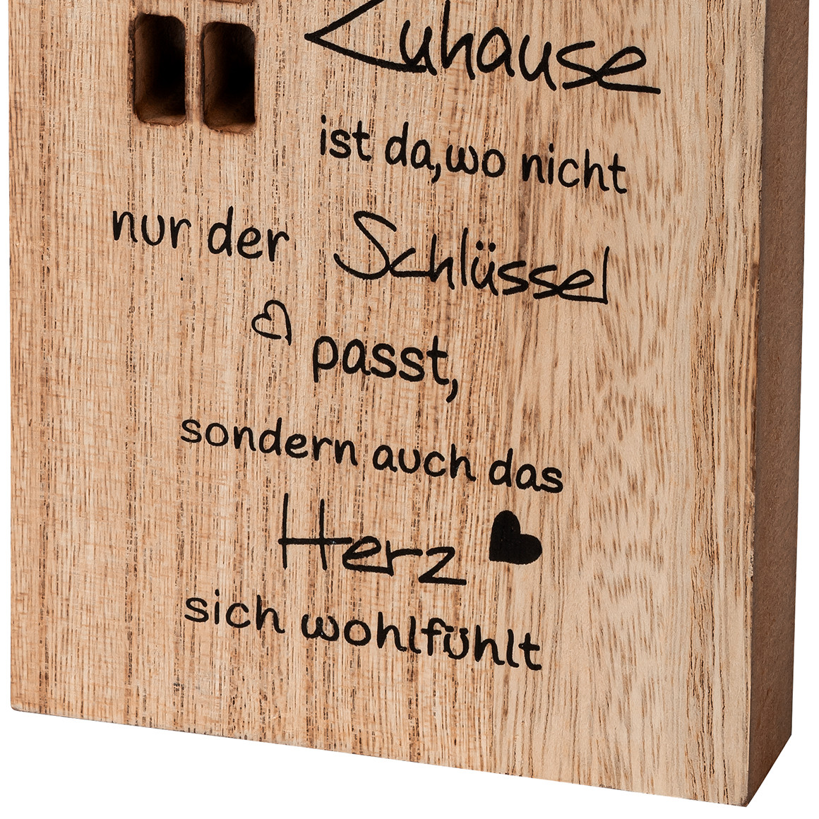 Dekoaufsteller Haus mit Schriftzug