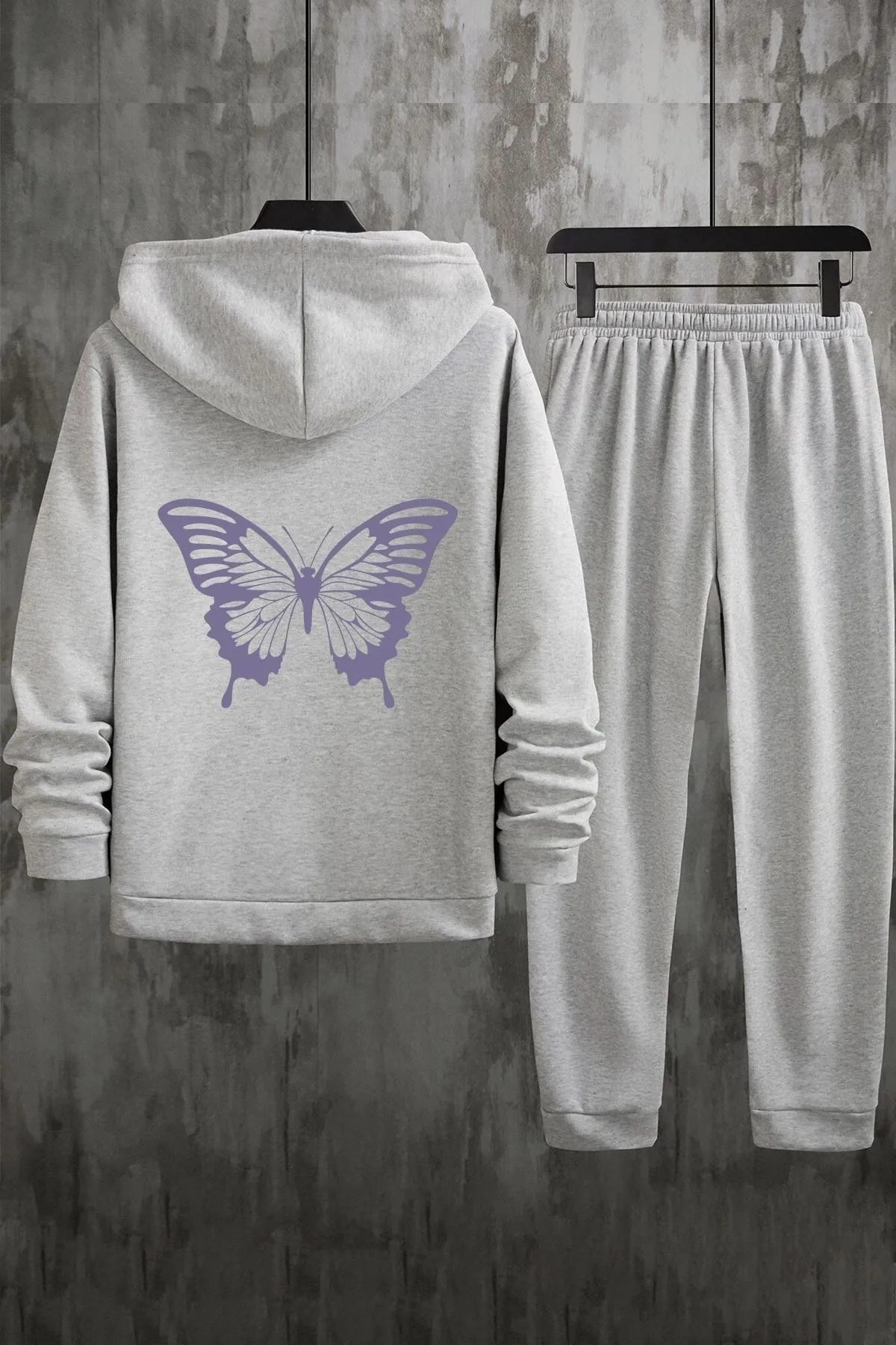 uyguntarz  Unisex-Trainingsanzug-Set mit Schmetterlingsdruck