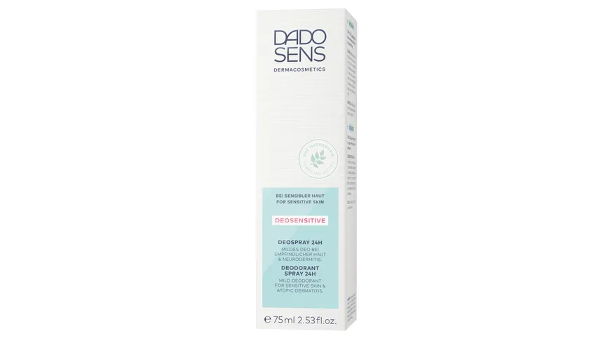 DADO SENS DEOSENSITIVE Deospray 24H - bei empfindlicher Haut & Neurodermitis 75 ml
