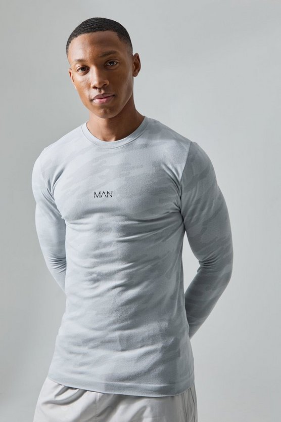 Man Active nahtloses Camouflage Top