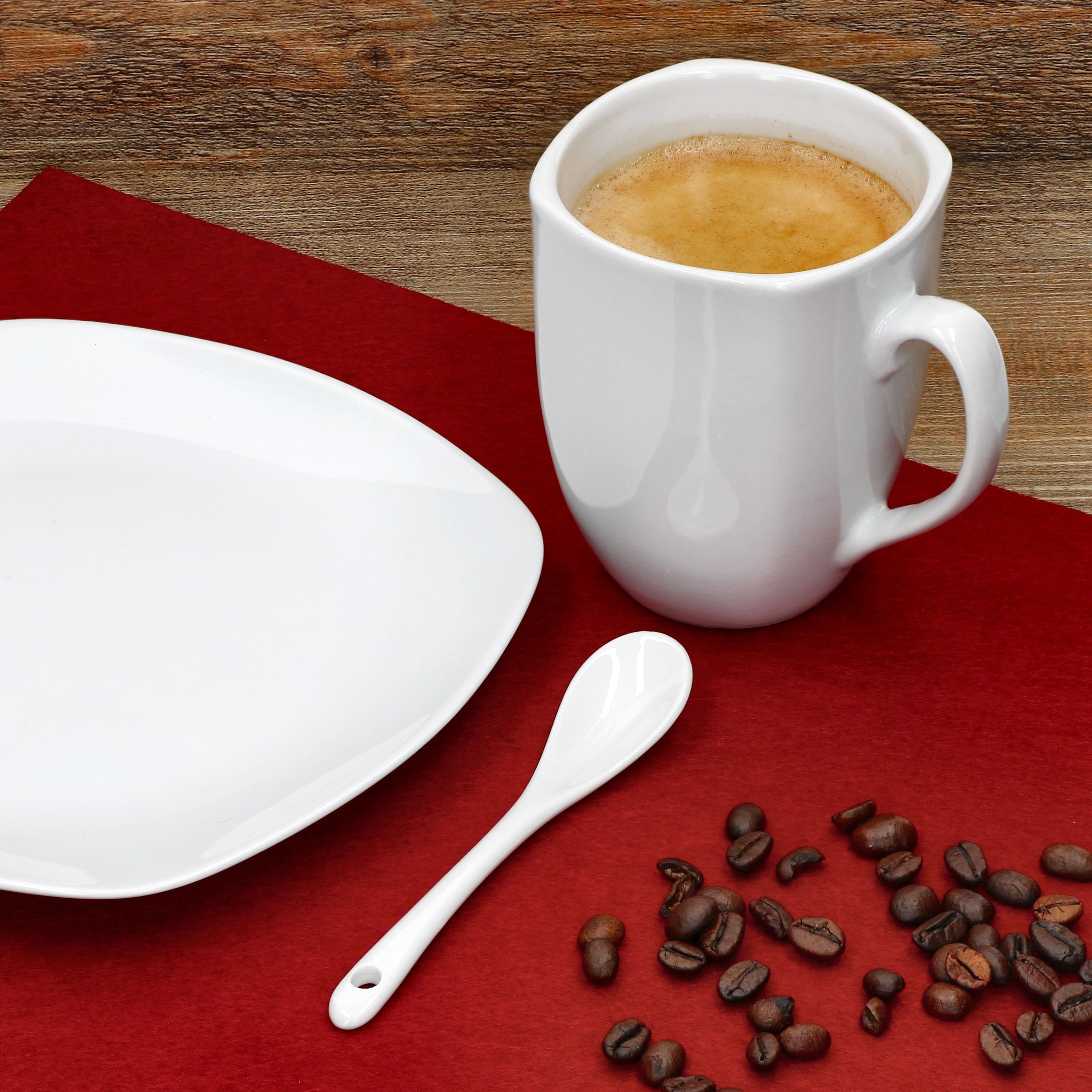 MamboCat Becher 6er Set Lotta Kaffeebecher 300ml weiß Porzellan, Porzellan