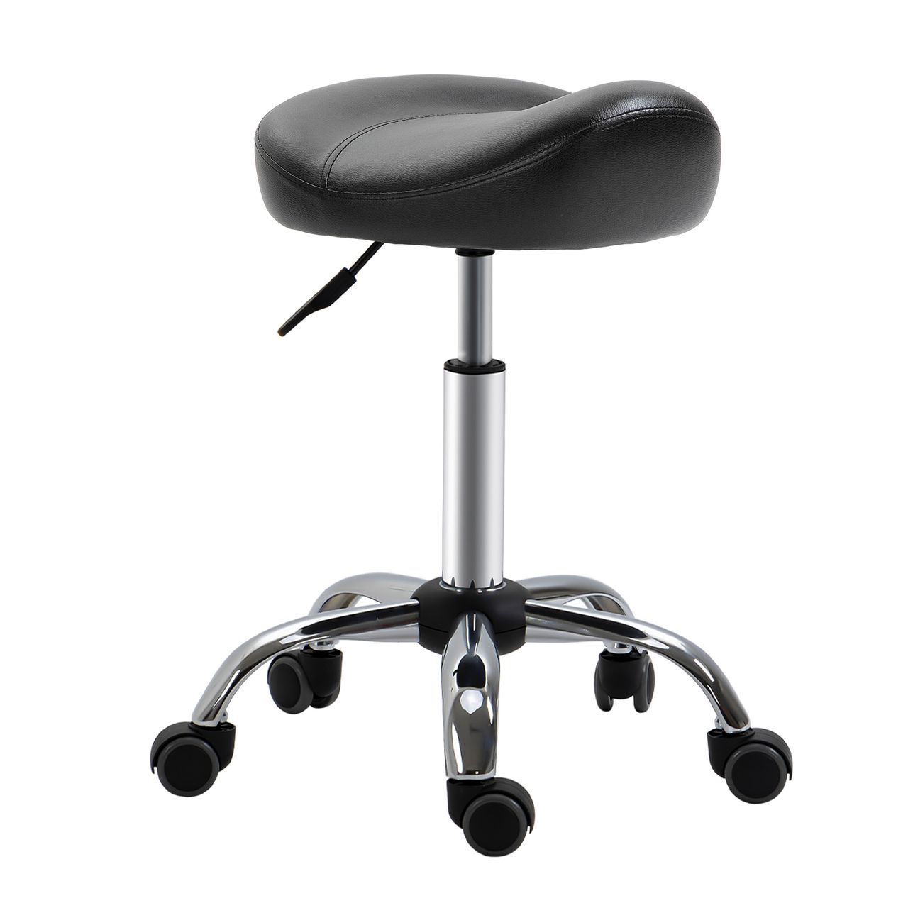 HOMCOM Rollhocker Höhenverstellbar Arbeitshocker mit Rädern für Massage Schwarz