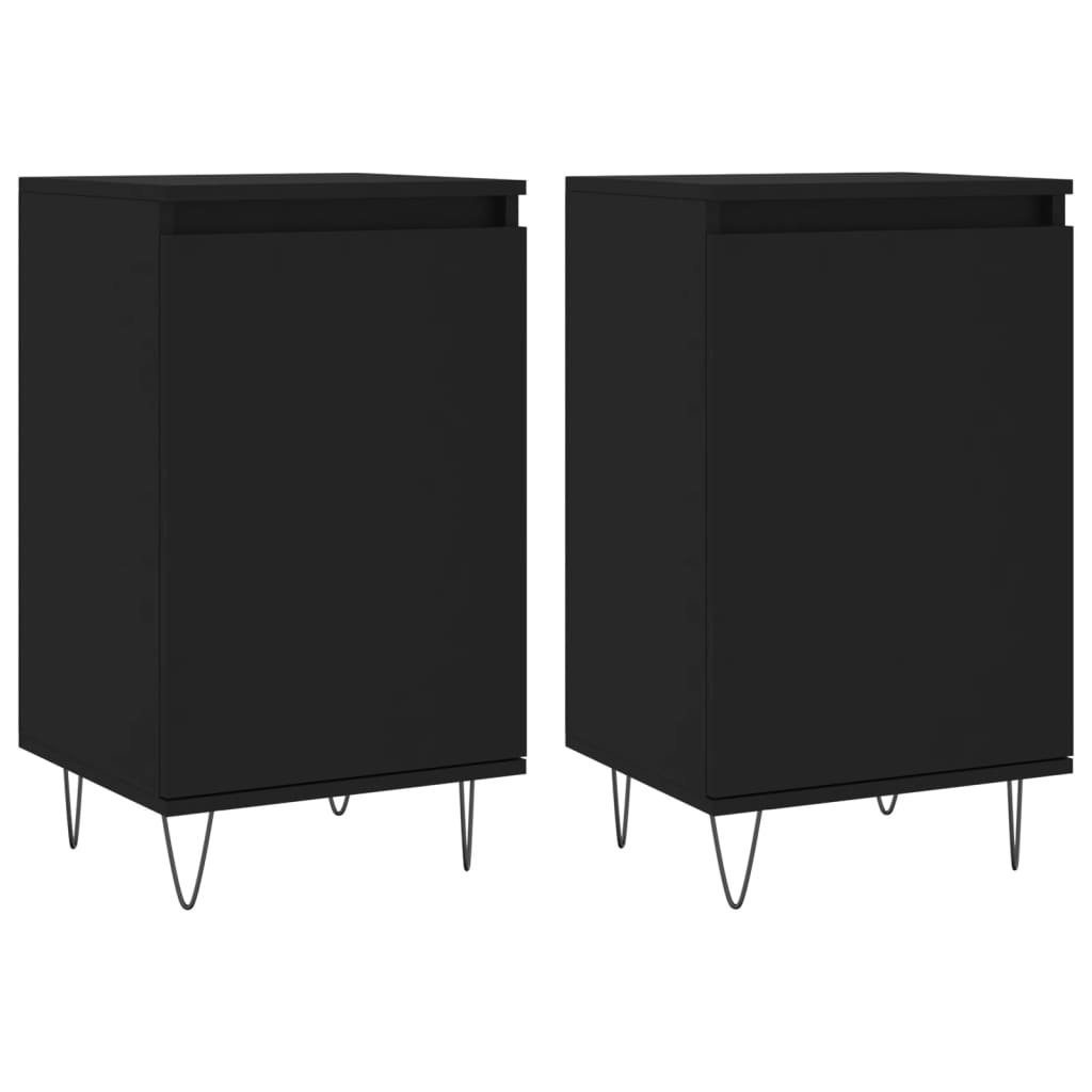 vidaXL Anrichte Sideboards 2 Stk Schwarz 40x35x70 cm Holzwerkstoff Kommode