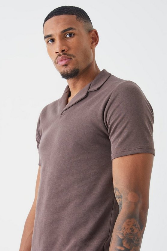 Tall Slim-Fit Poloshirt aus Interlock-Jersey