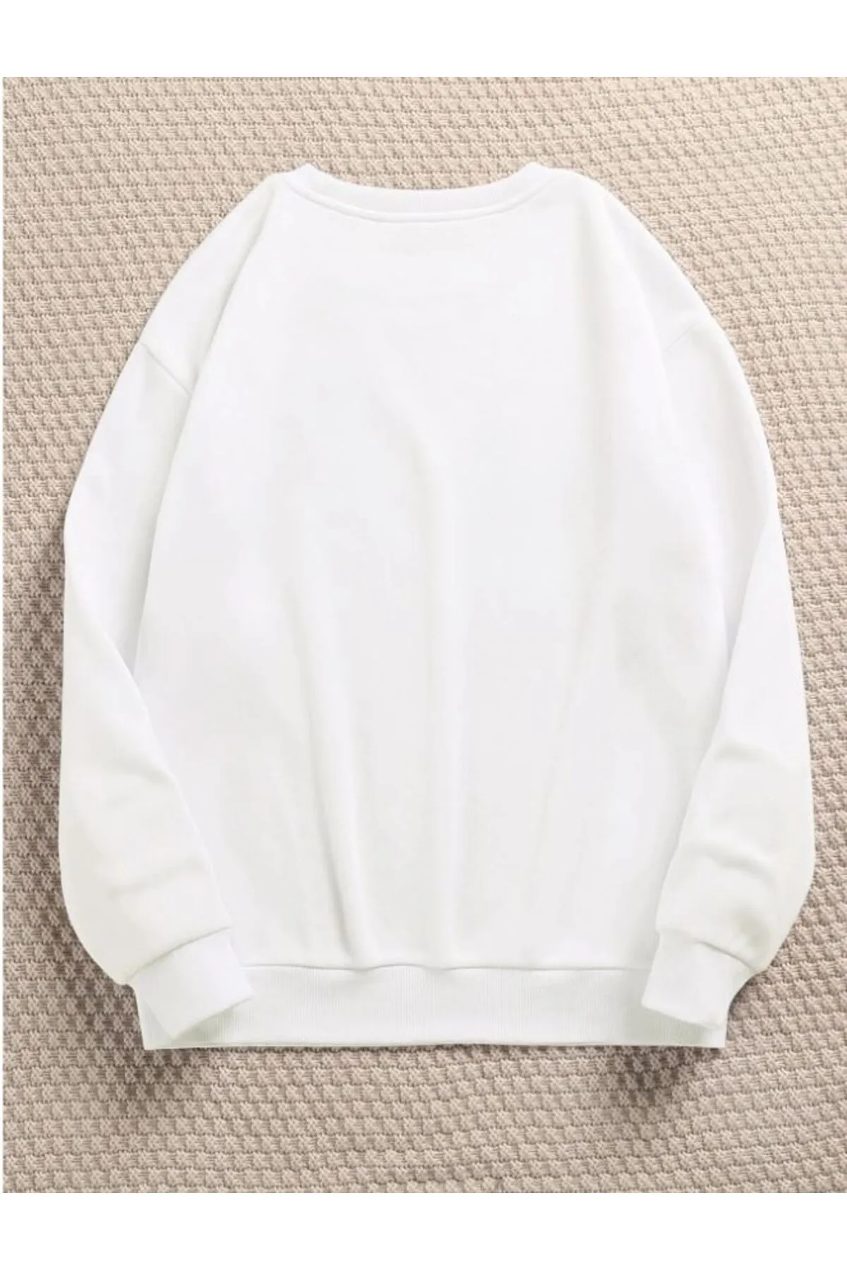 Know  Weißes, schlichtes Damen-Sweatshirt mit Rundhalsausschnitt