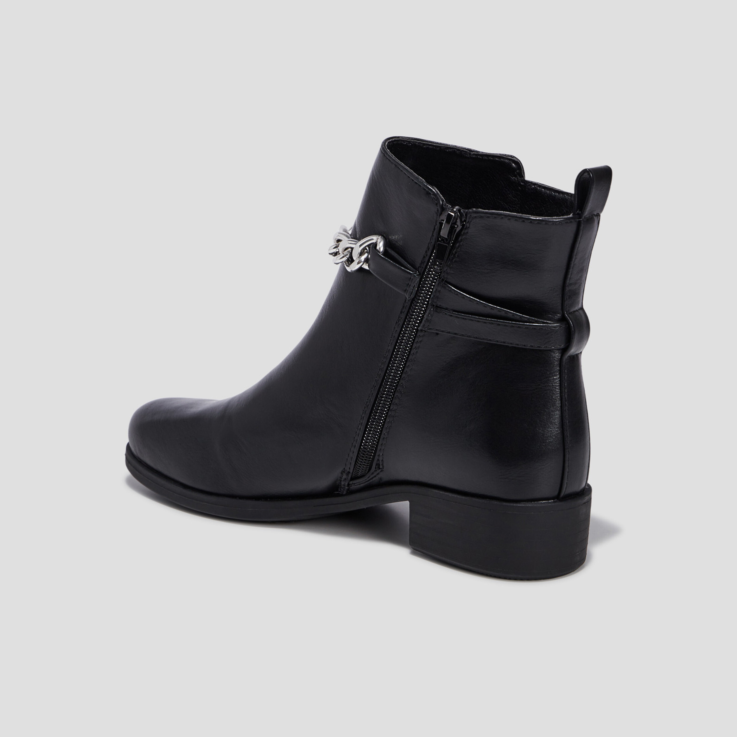 Bottines à détails chaînes noir femme | La Halle