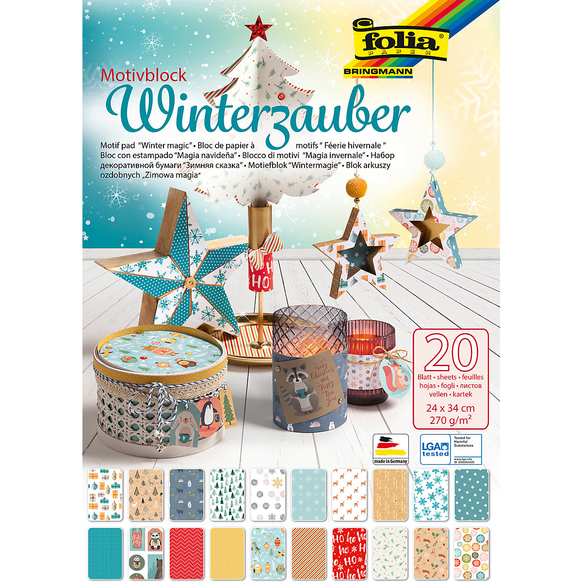 Motivblock WINTERZAUBER, 24x34cm, 20 Blatt sortiert