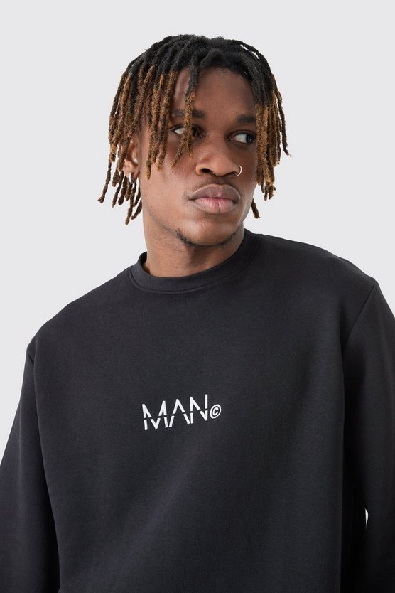 Tall schwarzes Man Dash Rundhals Sweatshirt