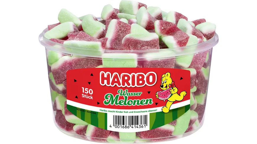 Haribo Fruchtgummi Mit Schaumzucker Wassermelonen Runddose 1050 g