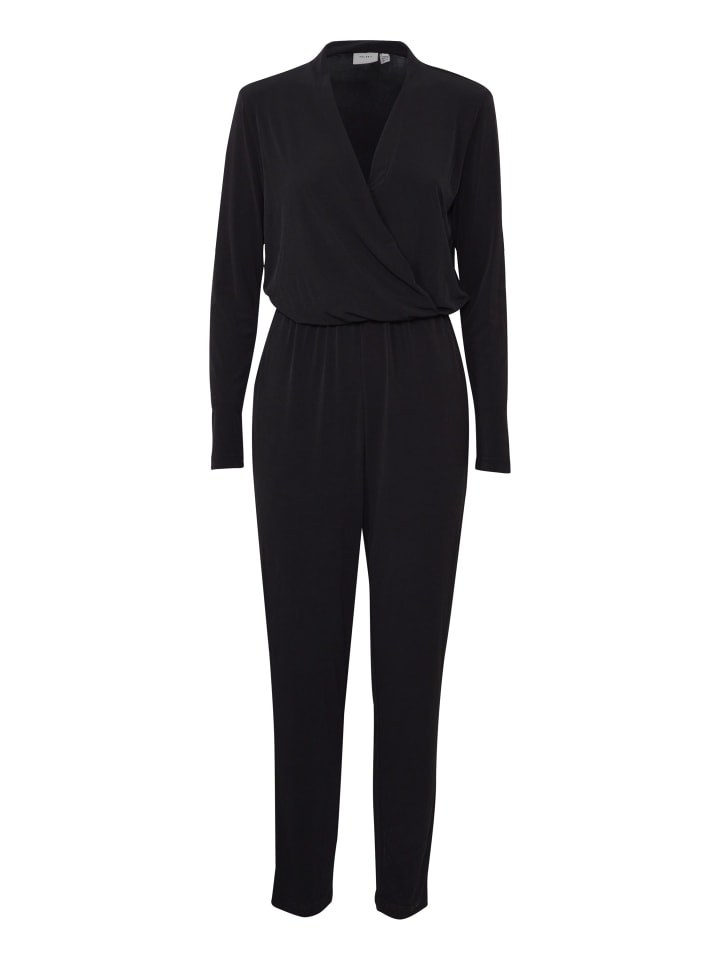 ICHI Jumpsuit IHLIMA JU - 20102796  Langer Jumpsuit mit V-Ausschnitt in schwarz günstig kaufen